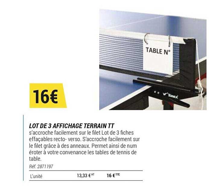 lot de 3 affichage terrain tt