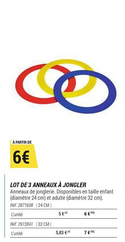 lot de 3 anneaux à jongler