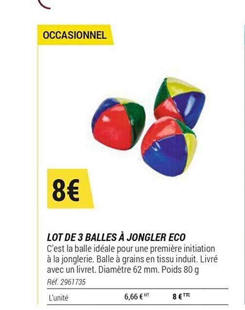 lot de 3 balles à jongler éco