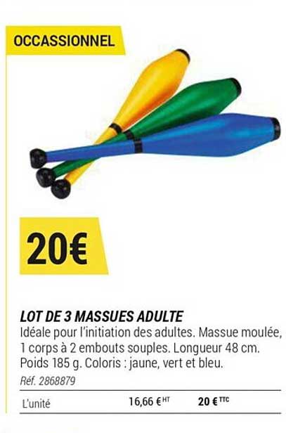 lot de 3 massues adulte
