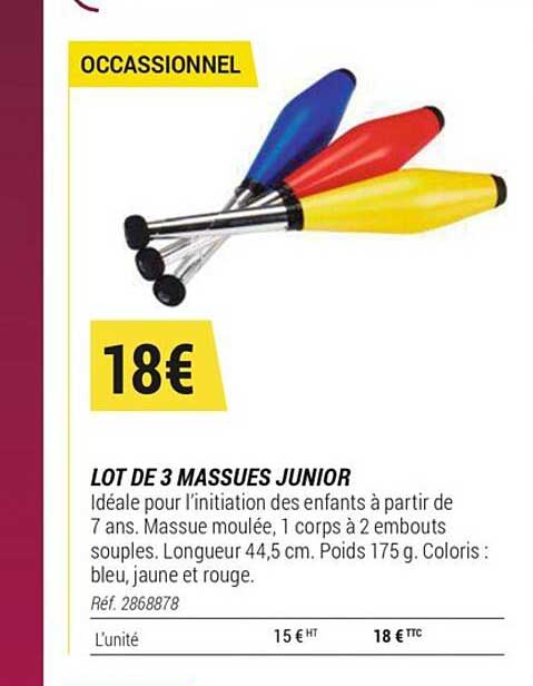 lot de 3 massues junior