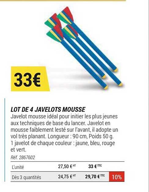 Lot De 4 Javelots Mousse
