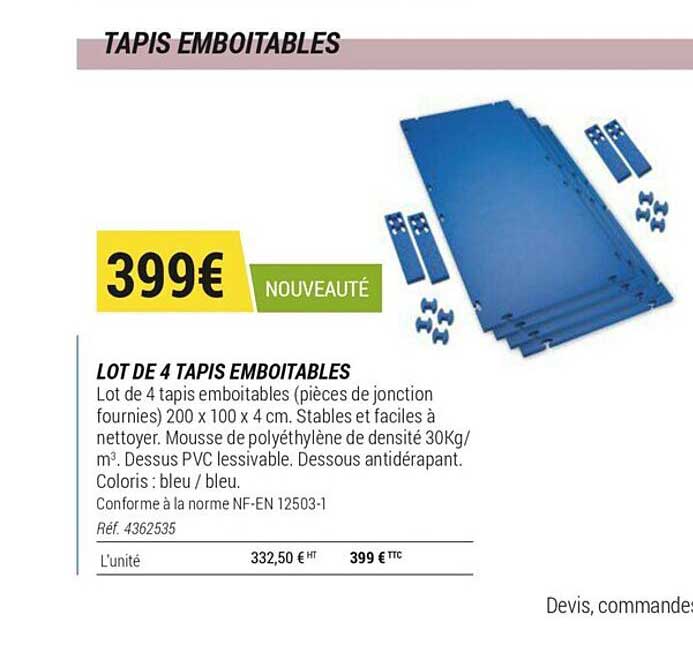 Lot De 4 Tapis Emboitables