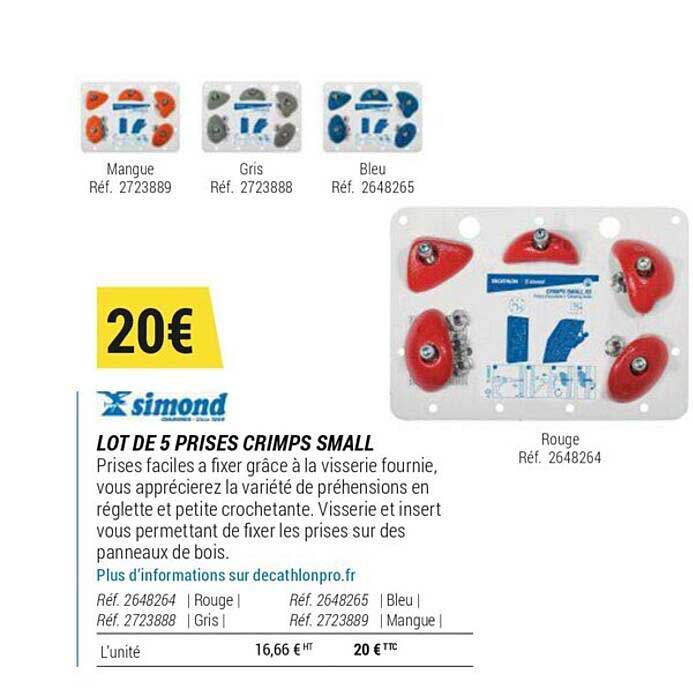 lot de 5 prises crimps small simond