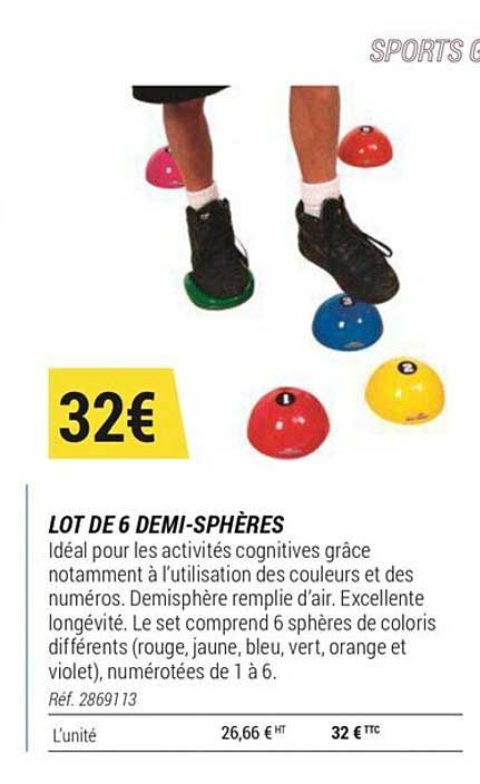 lot de 6 demi-sphères