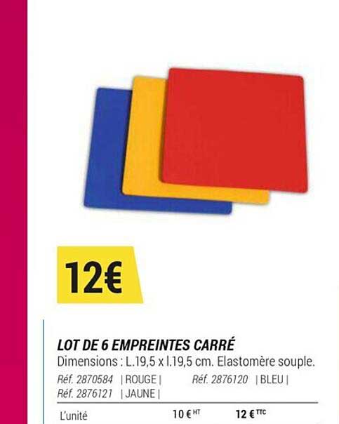 lot de 6 empreintes carré