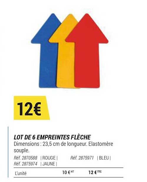 lot de 6 empreintes flèche