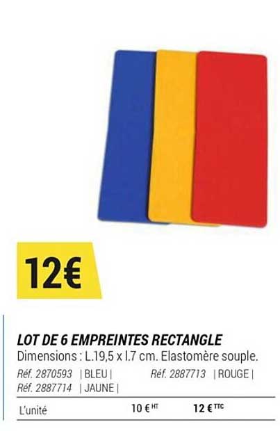 lot de 6 empreintes rectangle
