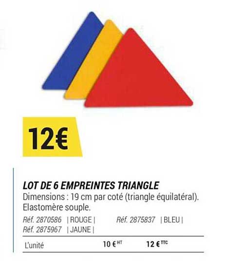 lot de 6 empreintes triangle