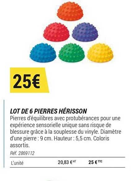 lot de 6 pierres hérisson