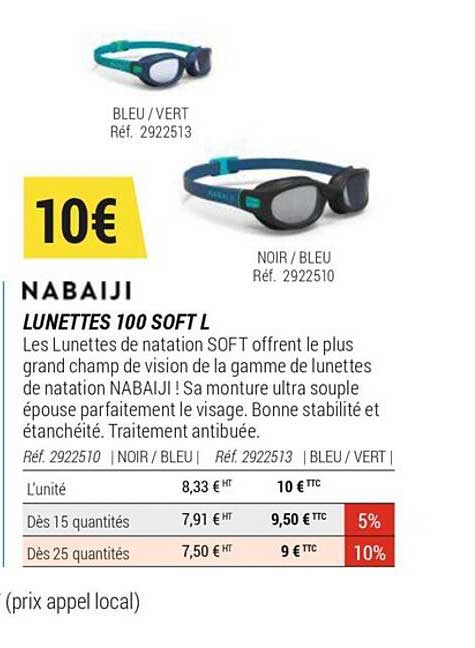 Lunettes 100 Soft L Nabaiji