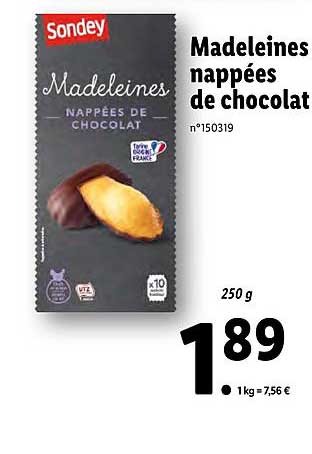 madeleines nappees de chocolat