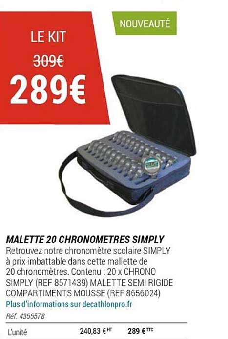 mallette 20 chronomètres simply