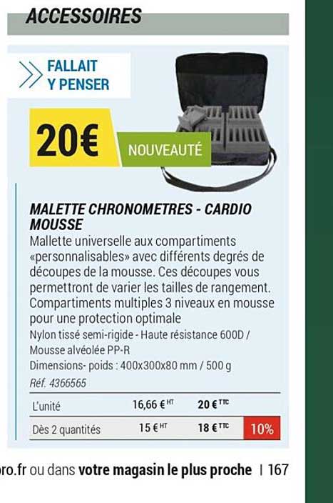 mallette chronomètres - cardio mousse