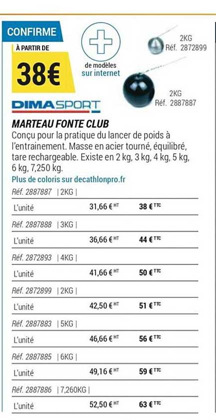 marteau fonte club dimasport