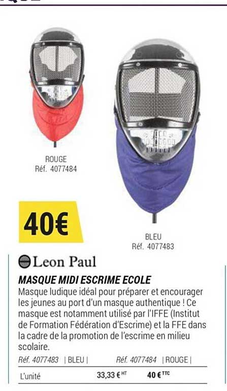 masque midi escrime ecole léon paul