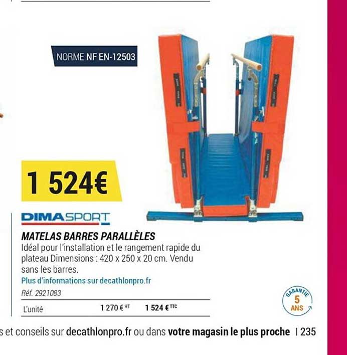 matelas barres parallèles dimasport