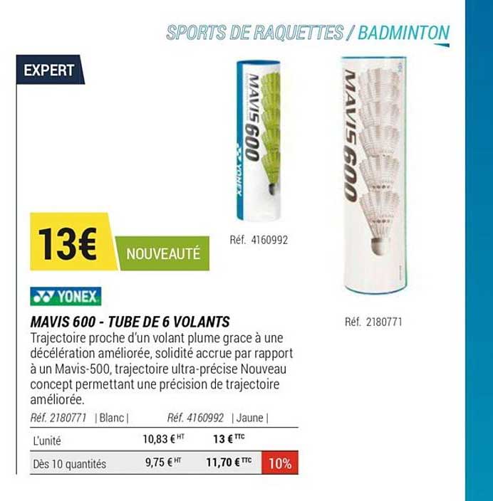 Mavis 600 - Tube De 6 Volants Yonex