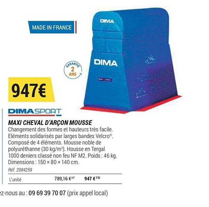 maxi cheval d'arçon mousse dimasport