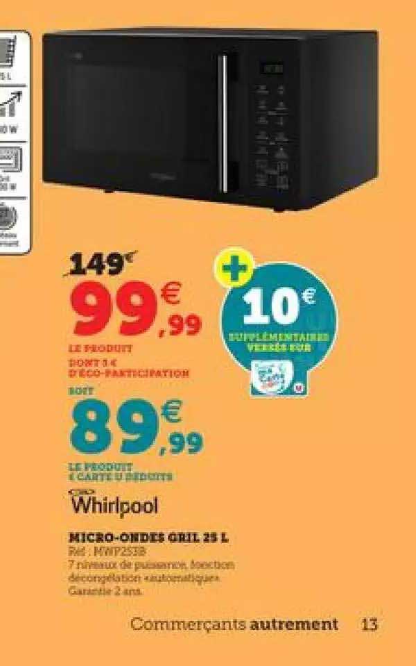 Micro-ondes Gril 25 L Whirlpool