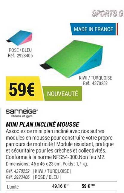 mini plan incliné mousse