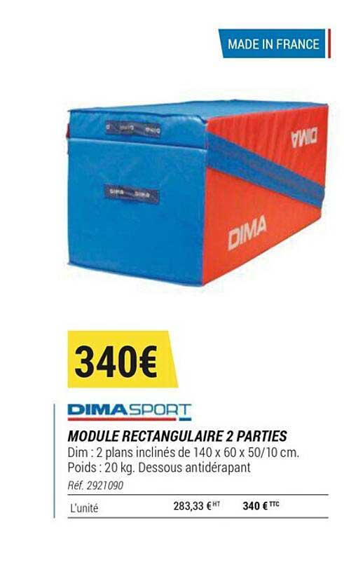 module rectangulaire 2 parties dimasport
