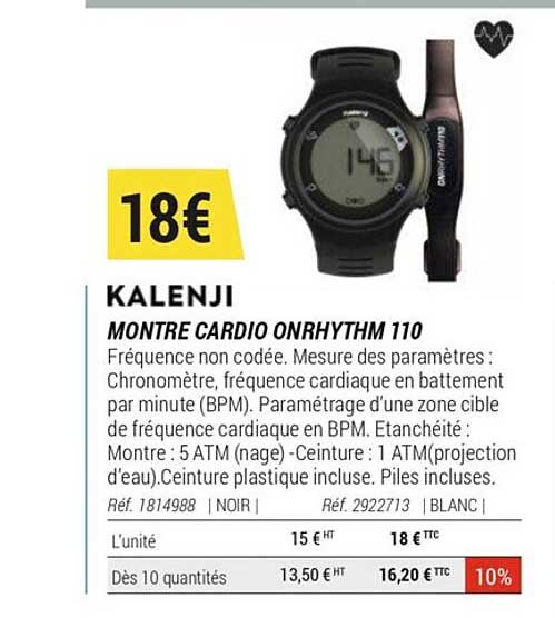 montre cardio onrhythm 110 kalenji