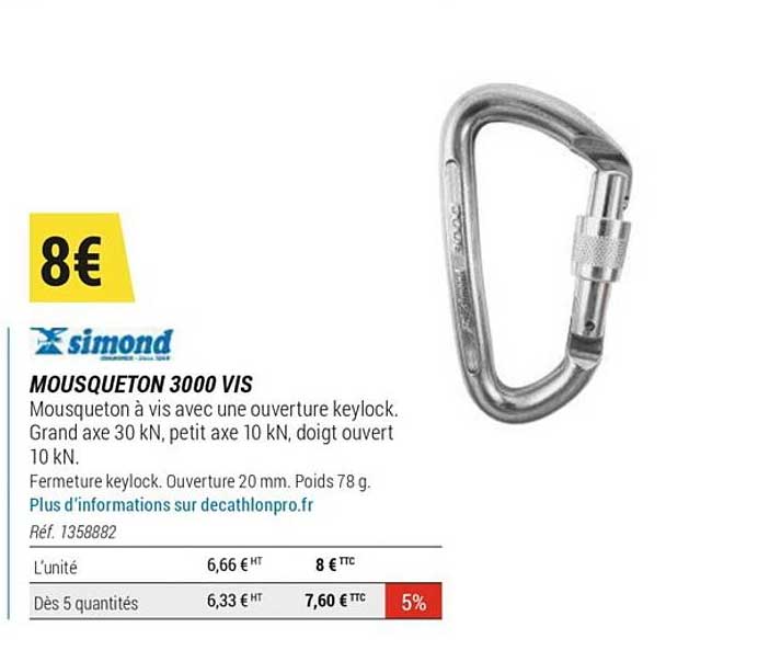 mousqueton 3000 vis simond