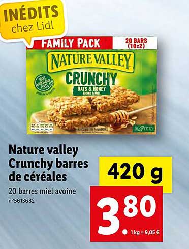 nature valley crunchy barres de cereales