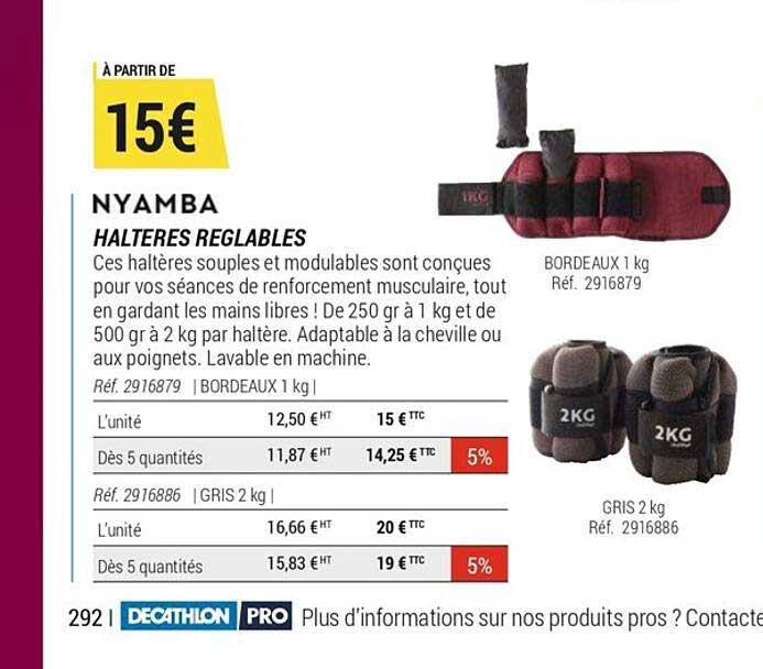 nyamba haltères réglables