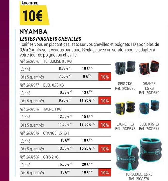 nyamba lestes poignets chevilles