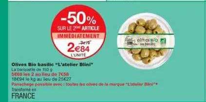 olives bio basilic "l'atelier blini"