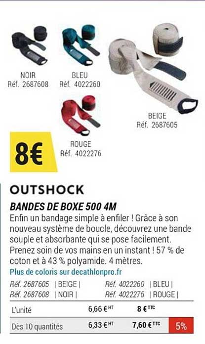 outshock bandes de boxe 500 4m