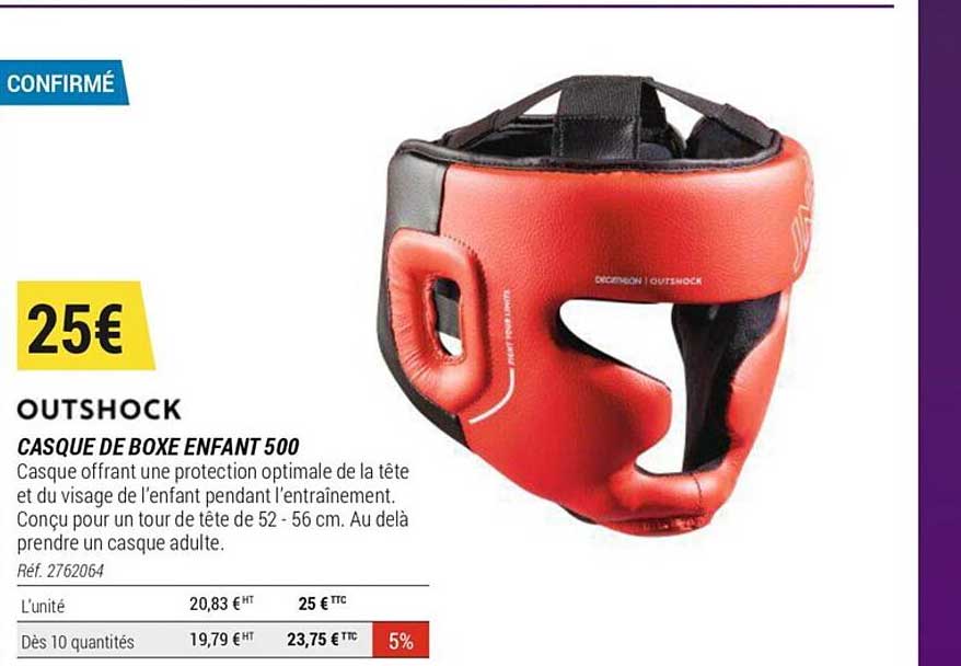 outshock casque de boxe enfant 500