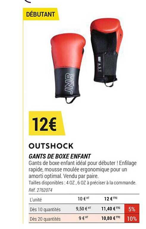 outshock gants de boxe enfant