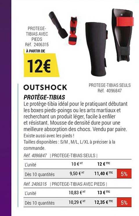 outshock protège-tibias
