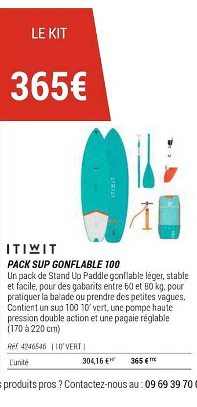 pack sup gonflable 100