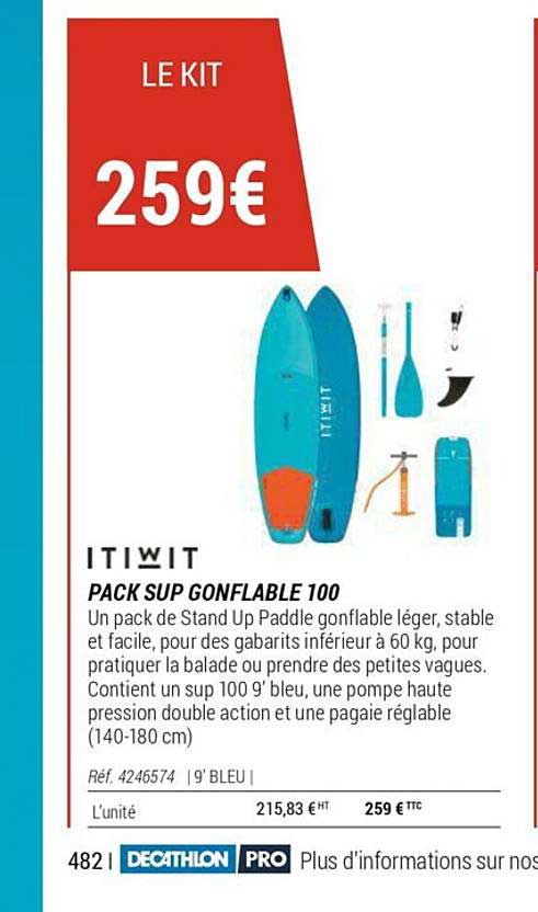 pack sup gonflable 100