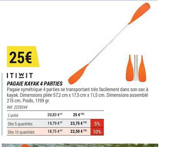 Pagaie Kayak 4 Parties