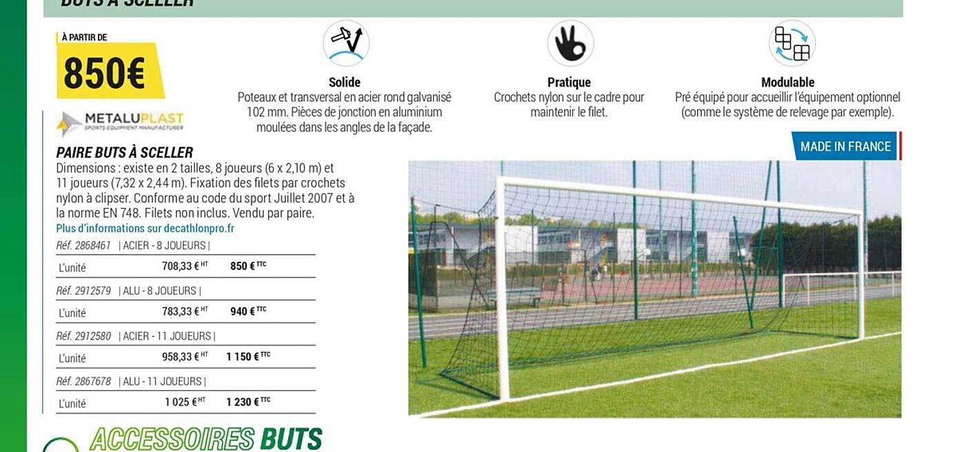 paire buts à sceller metalu plast