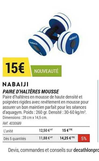 paire d'haltères mousse nabaiji