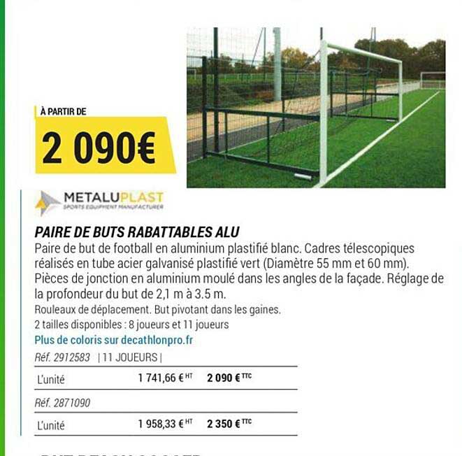 paire de buts rabattables alu metalu plast