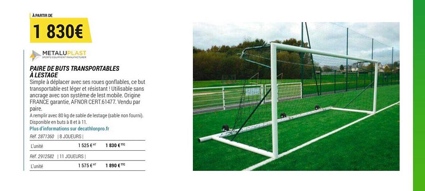 paire de buts transportables à lestage