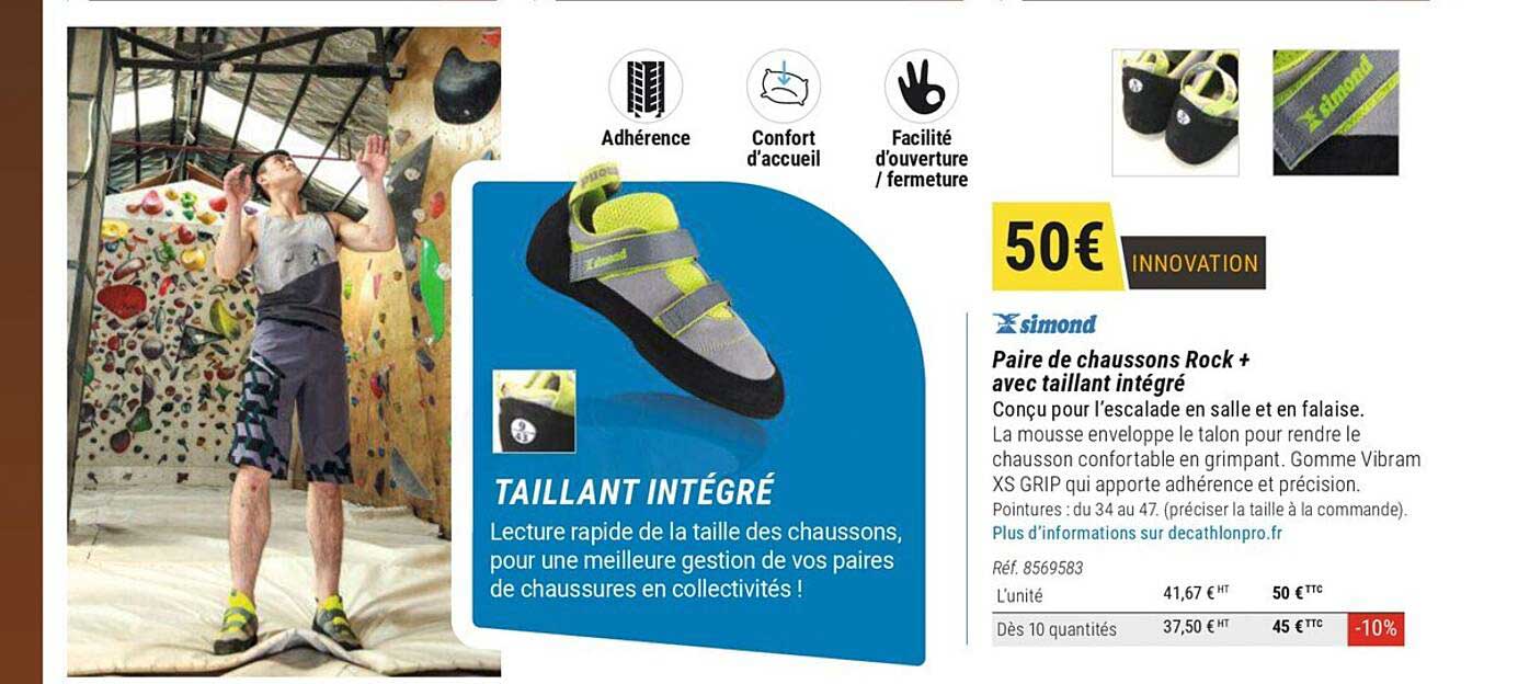 paire de chaussons rock + avec taillant intégré simond