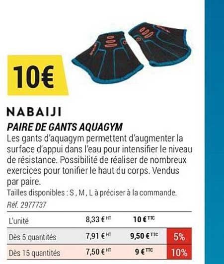 Paire De Gants Aquagym Nabaiji