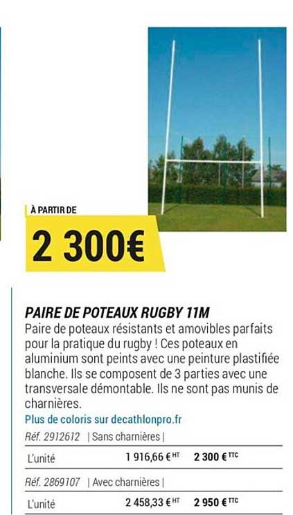 Paire De Poteaux Rugby 11M