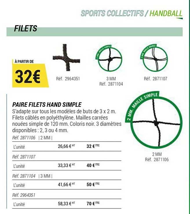 paire filets hand simple