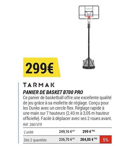 panier de  basket b700 pro tarmak