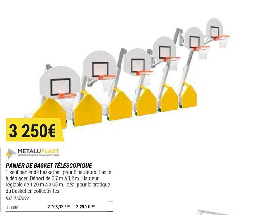 panier de basket télescopique metalu plast