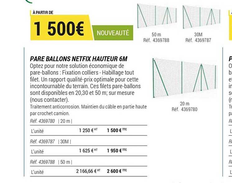 pare ballons netfix hauteur 6 m